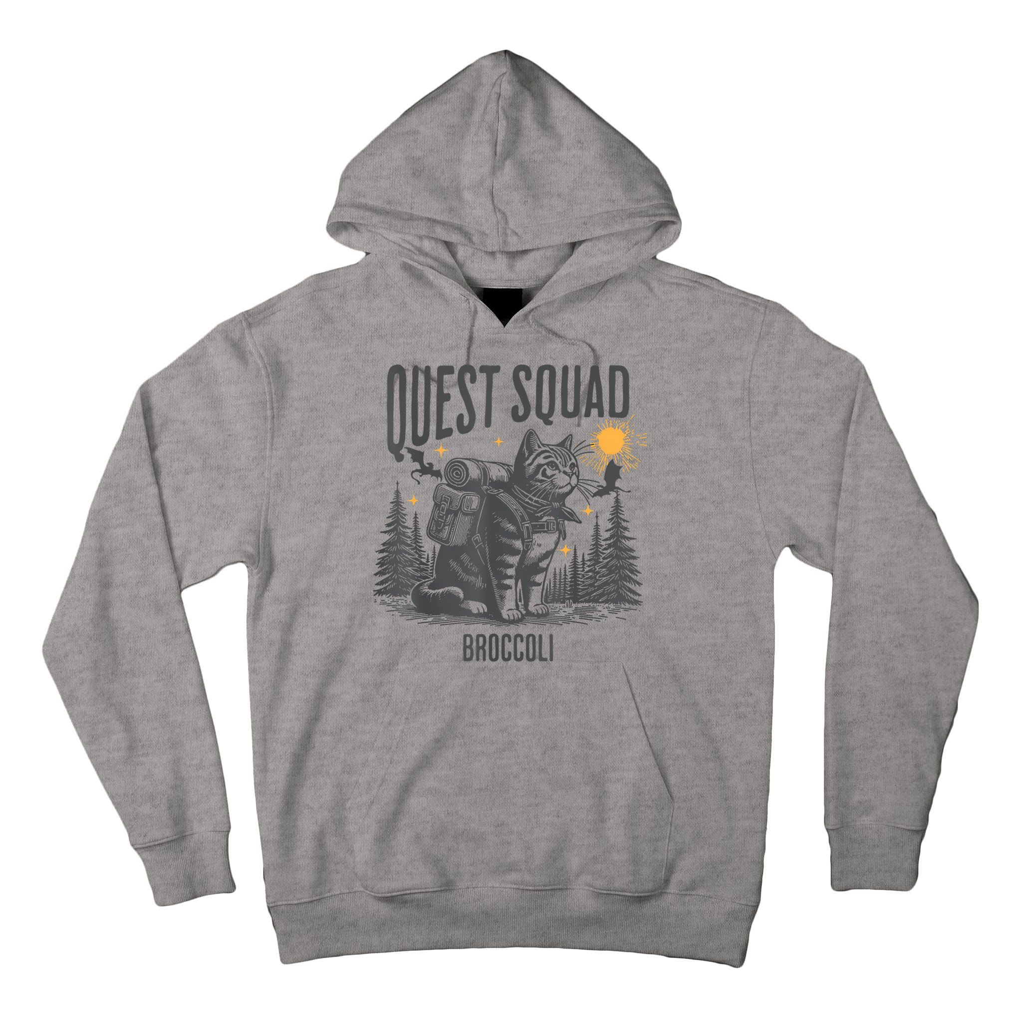 Quest Fantasy Squad Broccoli Funny Cat Tall Hoodie
