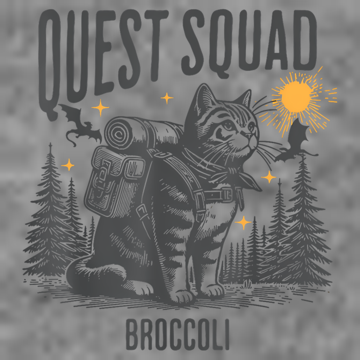 Quest Fantasy Squad Broccoli Funny Cat Tall Hoodie