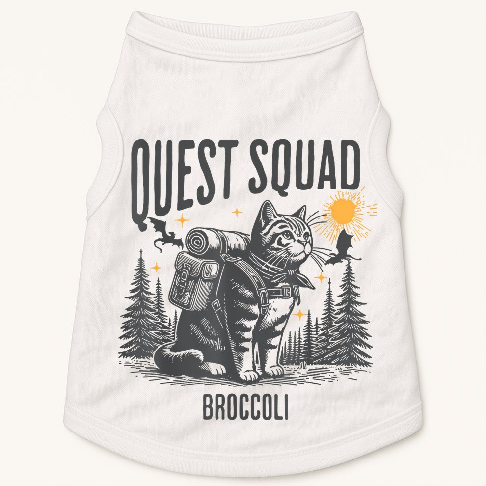 Quest Fantasy Squad Broccoli Funny Cat Doggie Tank