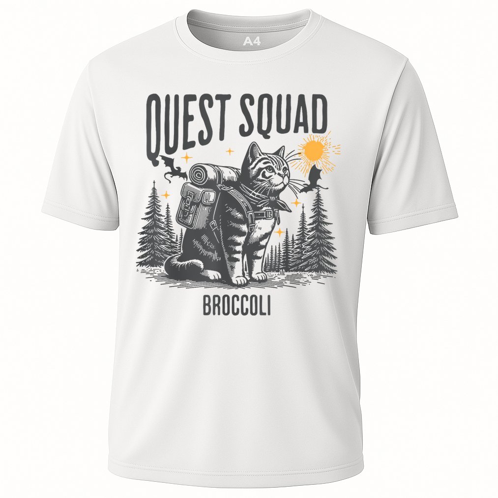 Quest Fantasy Squad Broccoli Funny Cat Performance Shirt