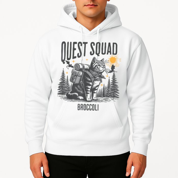 Quest Fantasy Squad Broccoli Funny Cat Hoodie