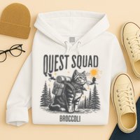 Quest Fantasy Squad Broccoli Funny Cat Hoodie