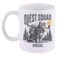 Quest Fantasy Squad Broccoli Funny Cat 11oz C Handle Ceramic Mug