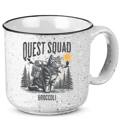 Quest Fantasy Squad Broccoli Funny Cat 15oz Campfire Ceramic Mug