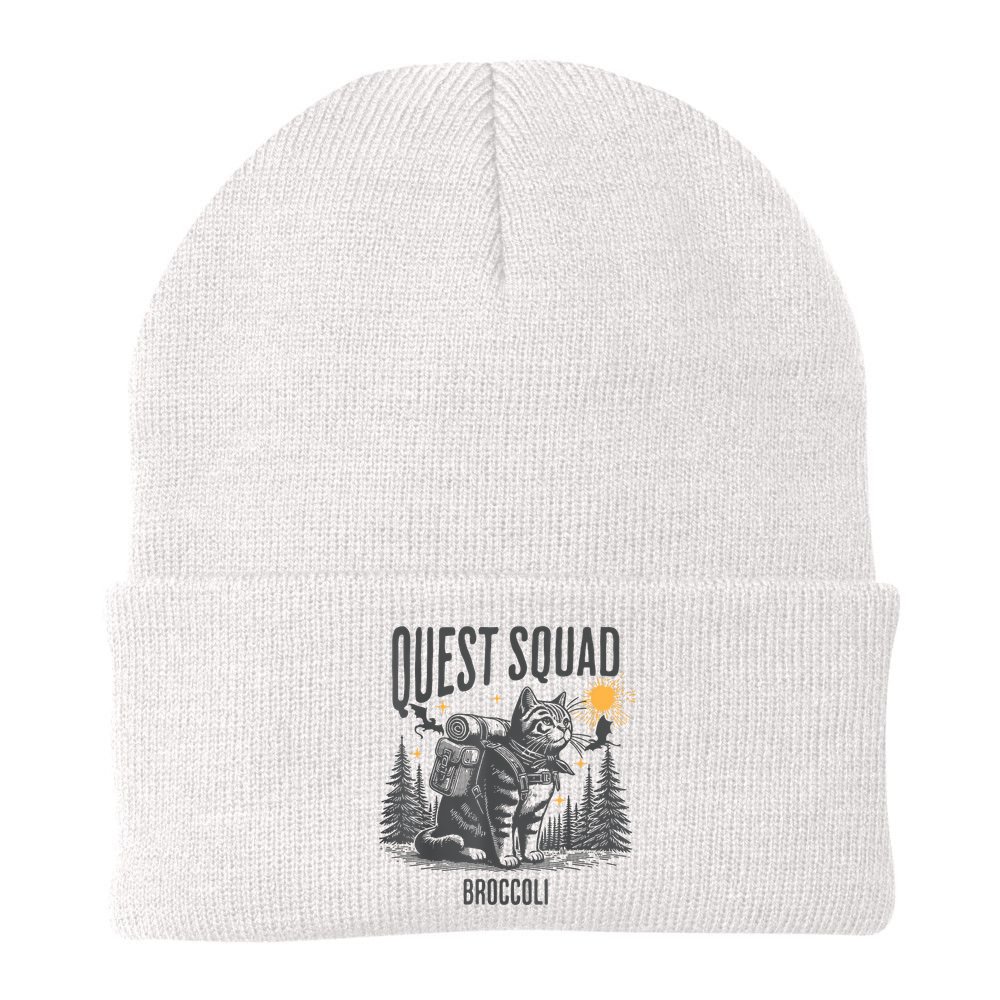 Quest Fantasy Squad Broccoli Funny Cat Beanie