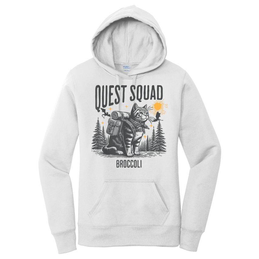 Quest Fantasy Squad Broccoli Funny Cat Women's Pullover Hoodie