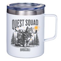 Quest Fantasy Squad Broccoli Funny Cat 12oz Stainless Steel Coffee Mug