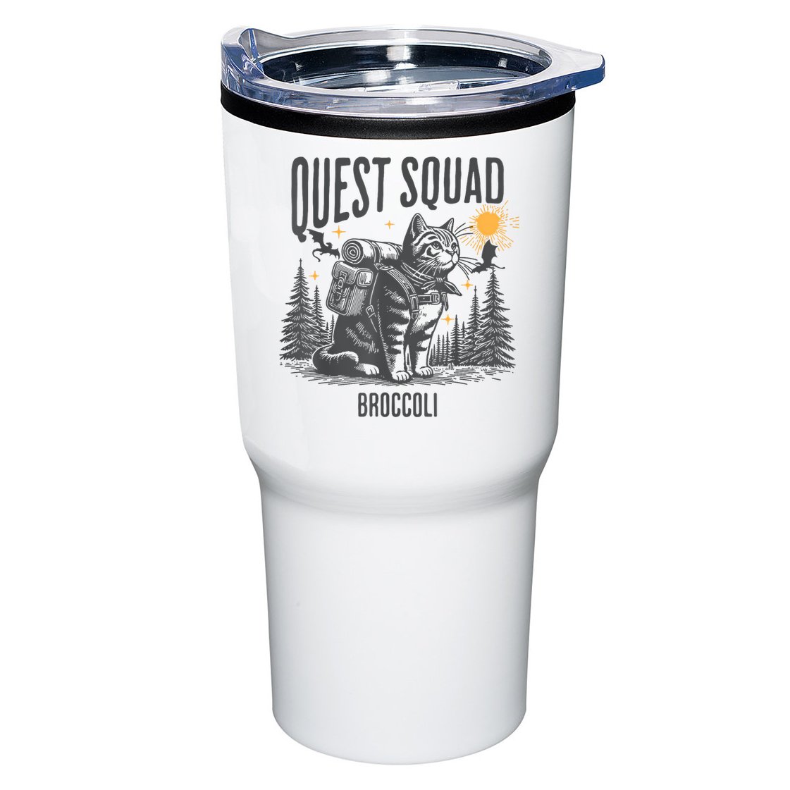 Quest Fantasy Squad Broccoli Funny Cat Tumbler