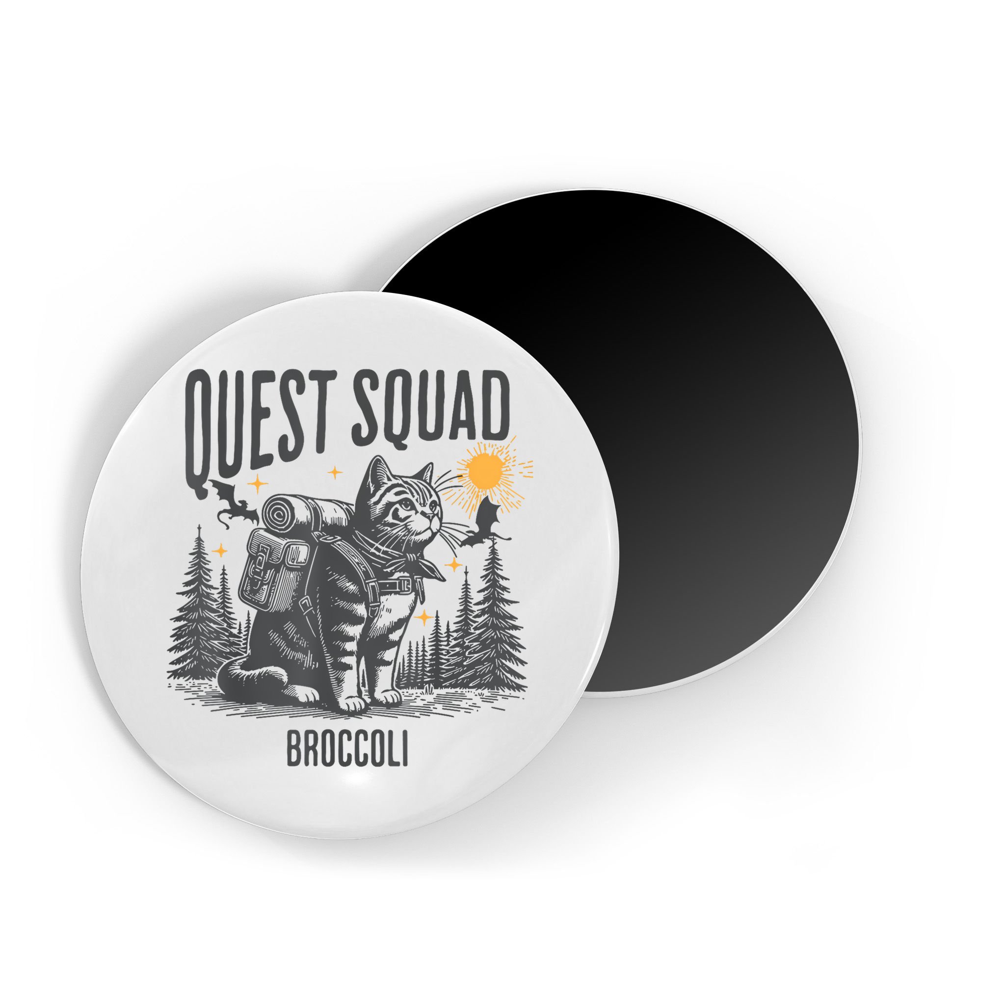 Quest Fantasy Squad Broccoli Funny Cat Magnet