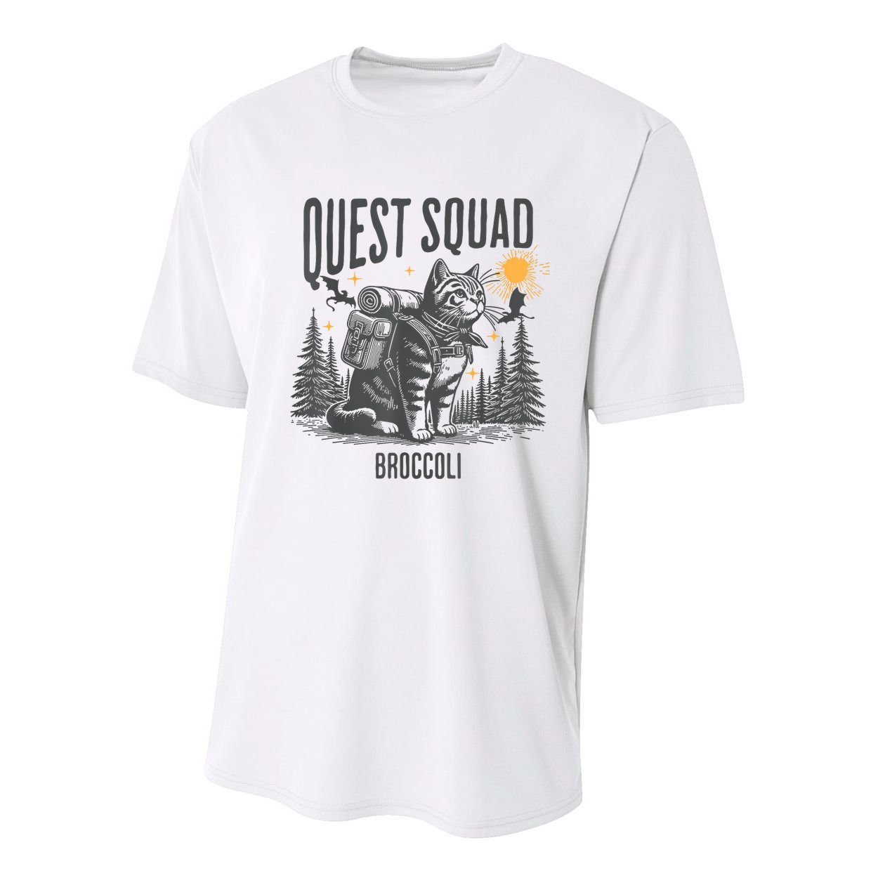 Quest Fantasy Squad Broccoli Funny Cat Youth Performance Sprint T-Shirt