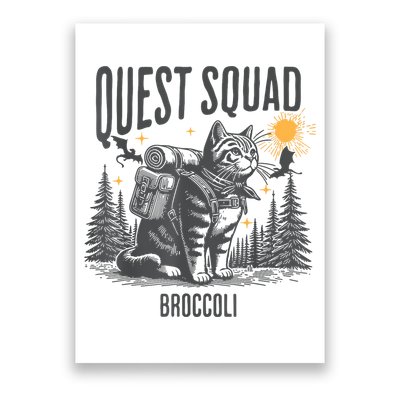 Quest Fantasy Squad Broccoli Funny Cat Poster