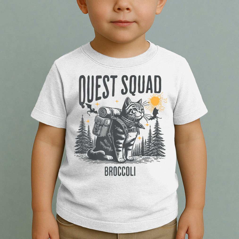 Quest Fantasy Squad Broccoli Funny Cat Toddler T-Shirt