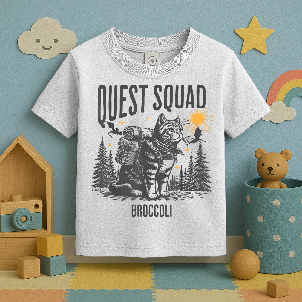 Quest Fantasy Squad Broccoli Funny Cat Toddler T-Shirt