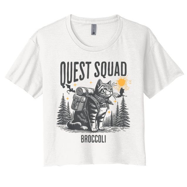 Quest Fantasy Squad Broccoli Funny Cat Crop Top