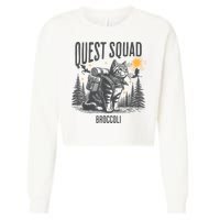 Quest Fantasy Squad Broccoli Funny Cat Cropped Pullover Crew