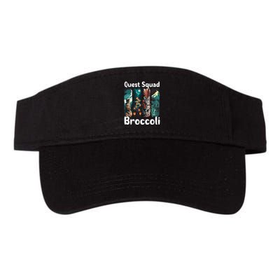 Quest Fantasy Squad Broccoli Funny Cat Camper Brushtroke .Png Valucap Bio-Washed Visor