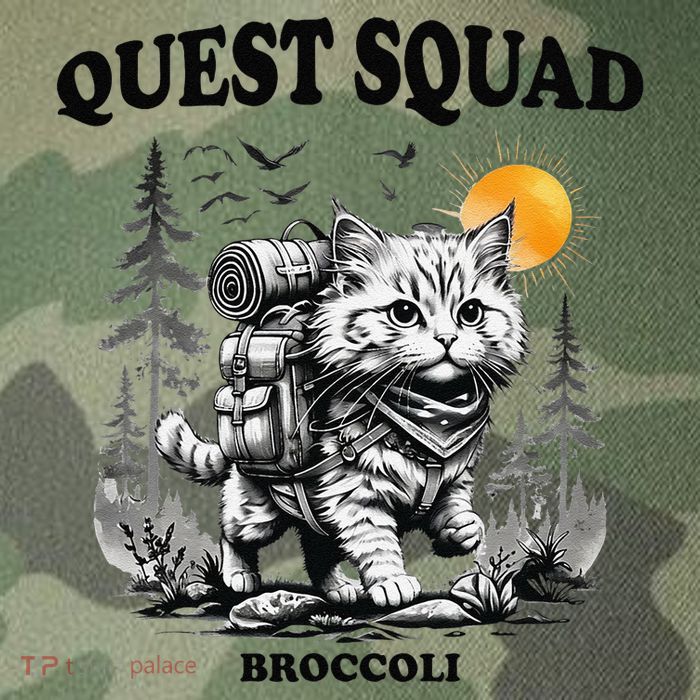 Quest Fantasy Squad Broccoli Cat Funny Lovers Gaming Apparel .Png Legacy Tie Dye Trucker Hat
