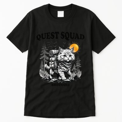 Quest Fantasy Squad Broccoli Cat Funny Lovers Gaming Apparel .Png Tall T-Shirt
