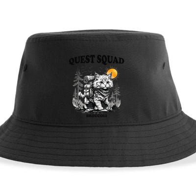 Quest Fantasy Squad Broccoli Cat Funny Lovers Gaming Apparel .Png Sustainable Bucket Hat