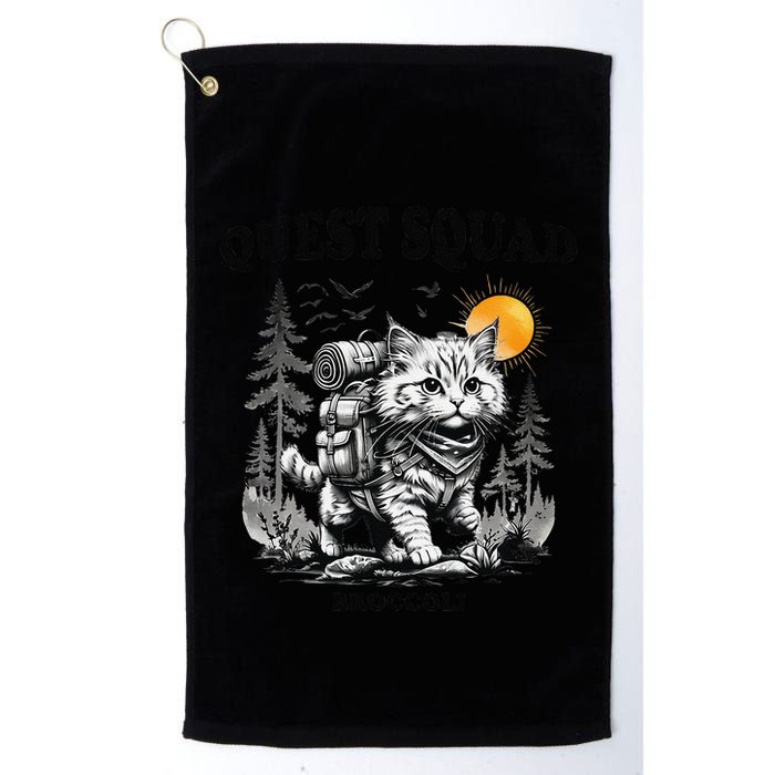 Quest Fantasy Squad Broccoli Cat Funny Lovers Gaming Apparel .Png Golf Towel