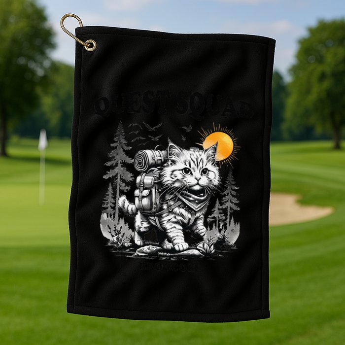Quest Fantasy Squad Broccoli Cat Funny Lovers Gaming Apparel .Png Golf Towel