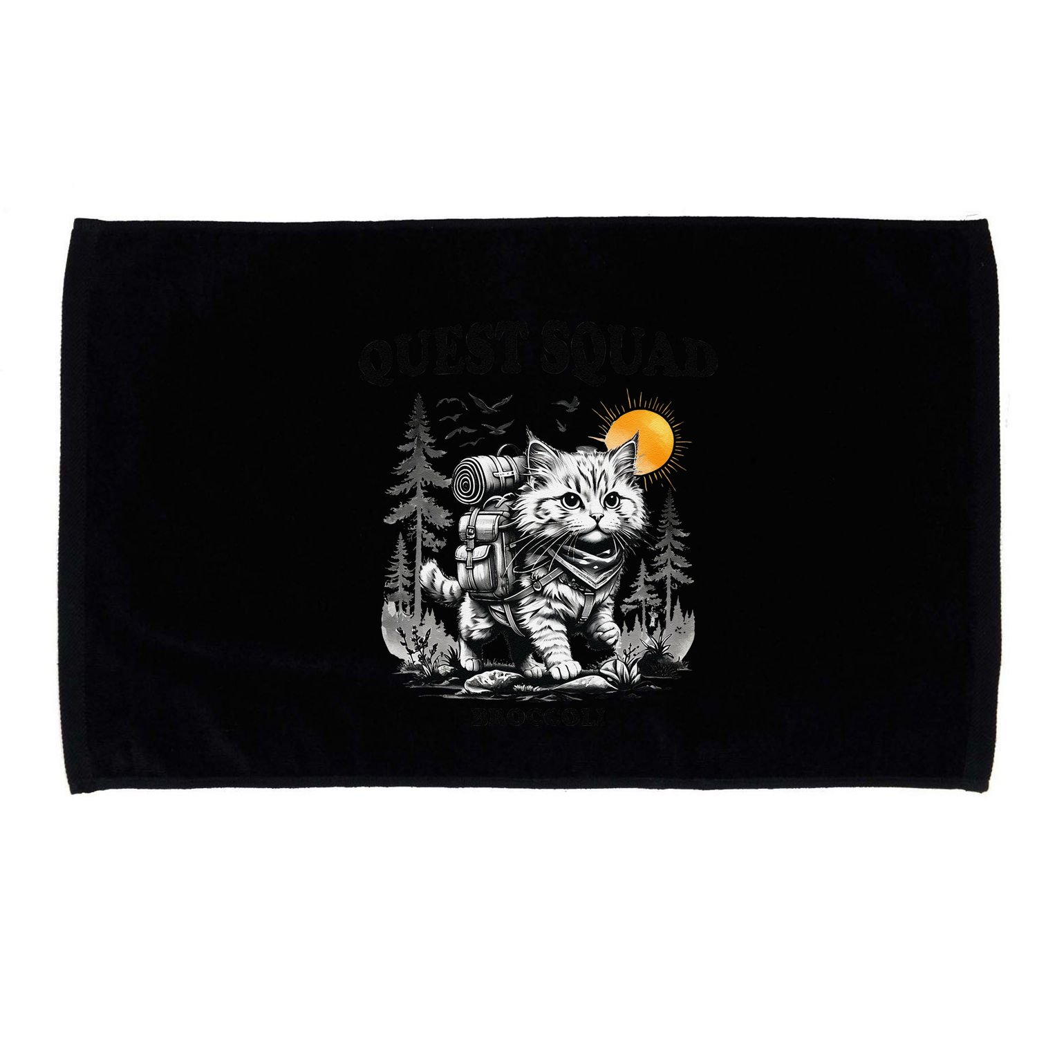 Quest Fantasy Squad Broccoli Cat Funny Lovers Gaming Apparel .Png Microfiber Hand Towel