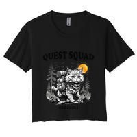 Quest Fantasy Squad Broccoli Cat Funny Lovers Gaming Apparel .Png Women's Crop Top Tee