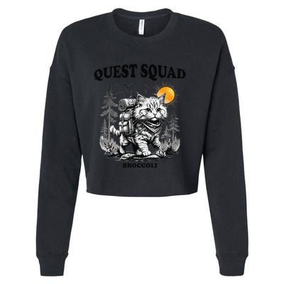 Quest Fantasy Squad Broccoli Cat Funny Lovers Gaming Apparel .Png Cropped Pullover Crew