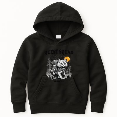 Quest Fantasy Squad Broccoli Cat Funny Lovers Gaming Apparel .Png Kids Hoodie