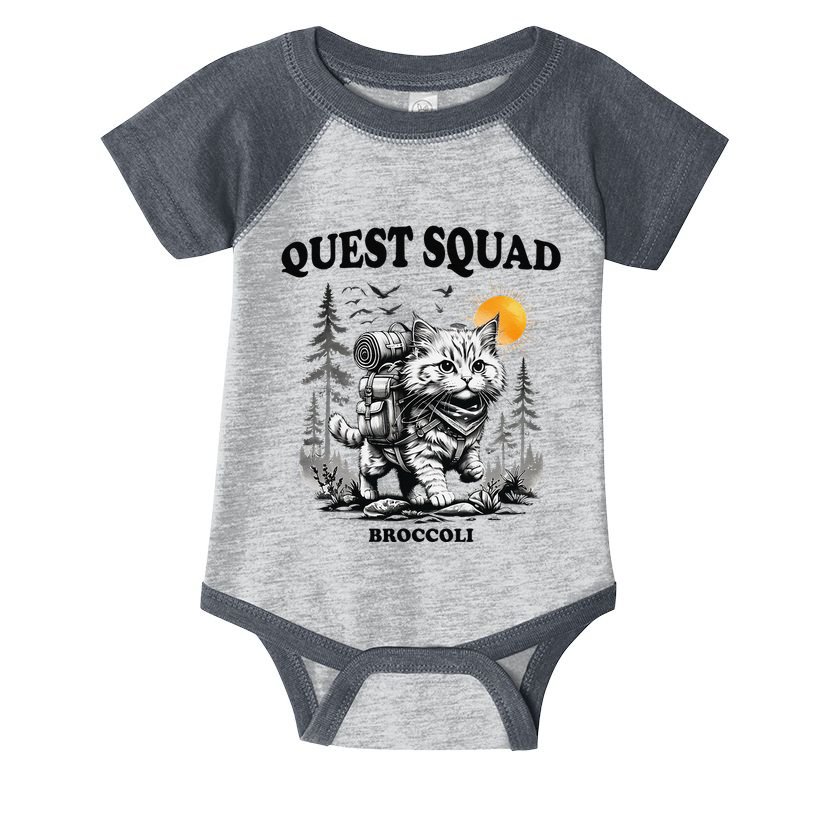 Quest Fantasy Squad Broccoli Cat Funny Lovers Gaming Apparel .Png Infant Baby Jersey Bodysuit