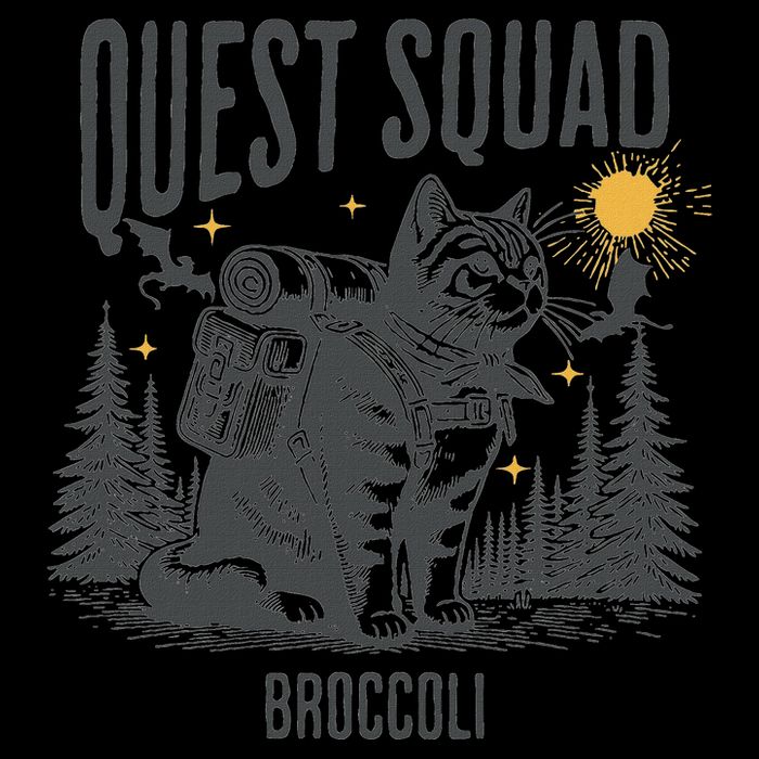 Quest Fantasy Squad Broccoli Funny Cat 16oz Travel Tumbler