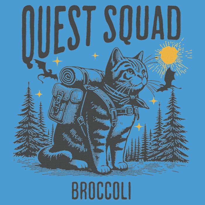 Quest Fantasy Squad Broccoli Funny Cat Tie Dye Hoodie