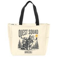 Quest Fantasy Squad Broccoli Funny Cat Zip Tote Bag