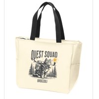Quest Fantasy Squad Broccoli Funny Cat Zip Tote Bag