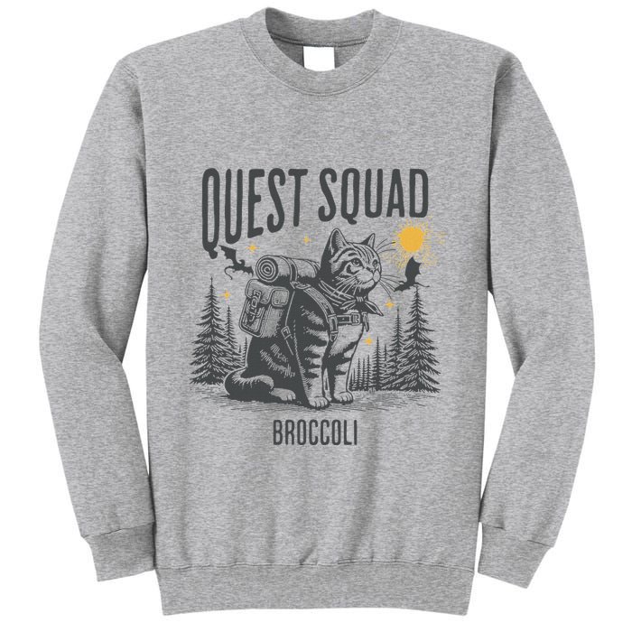 Quest Fantasy Squad Broccoli Funny Cat Tall Sweatshirt