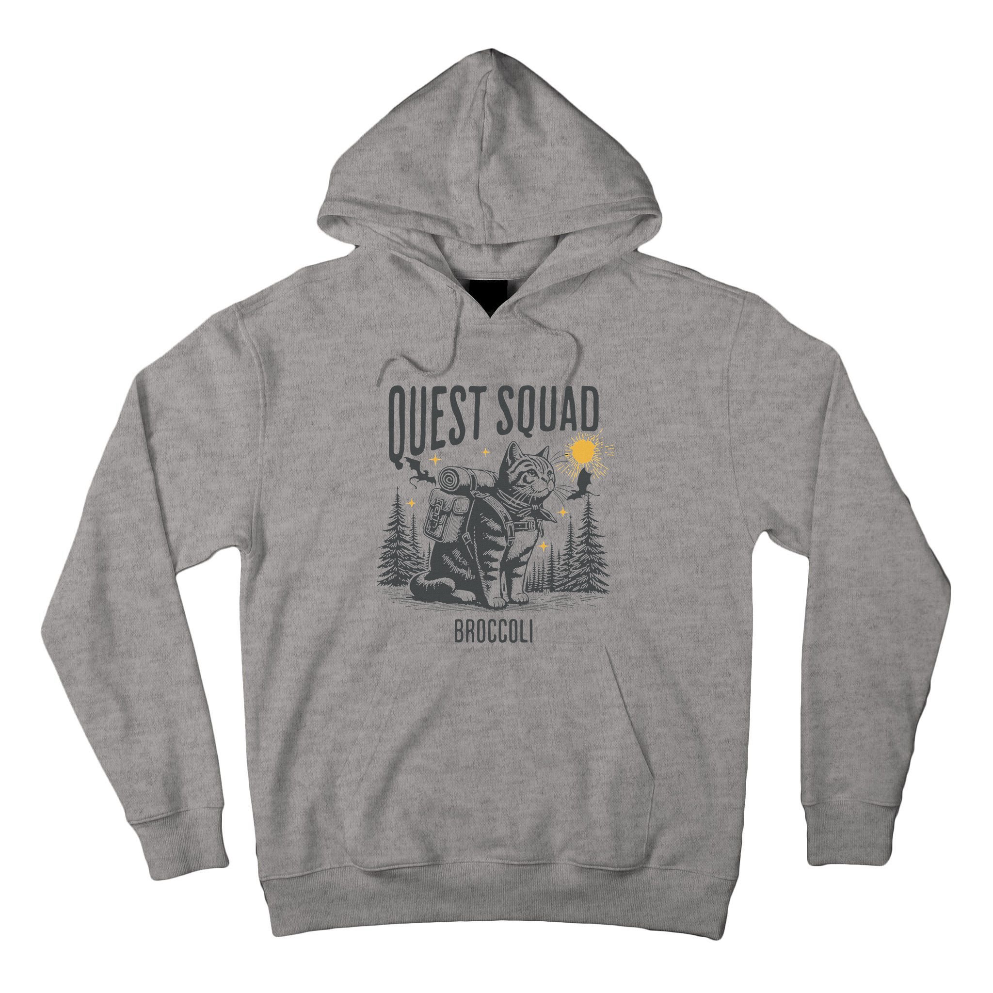 Quest Fantasy Squad Broccoli Funny Cat Tall Hoodie