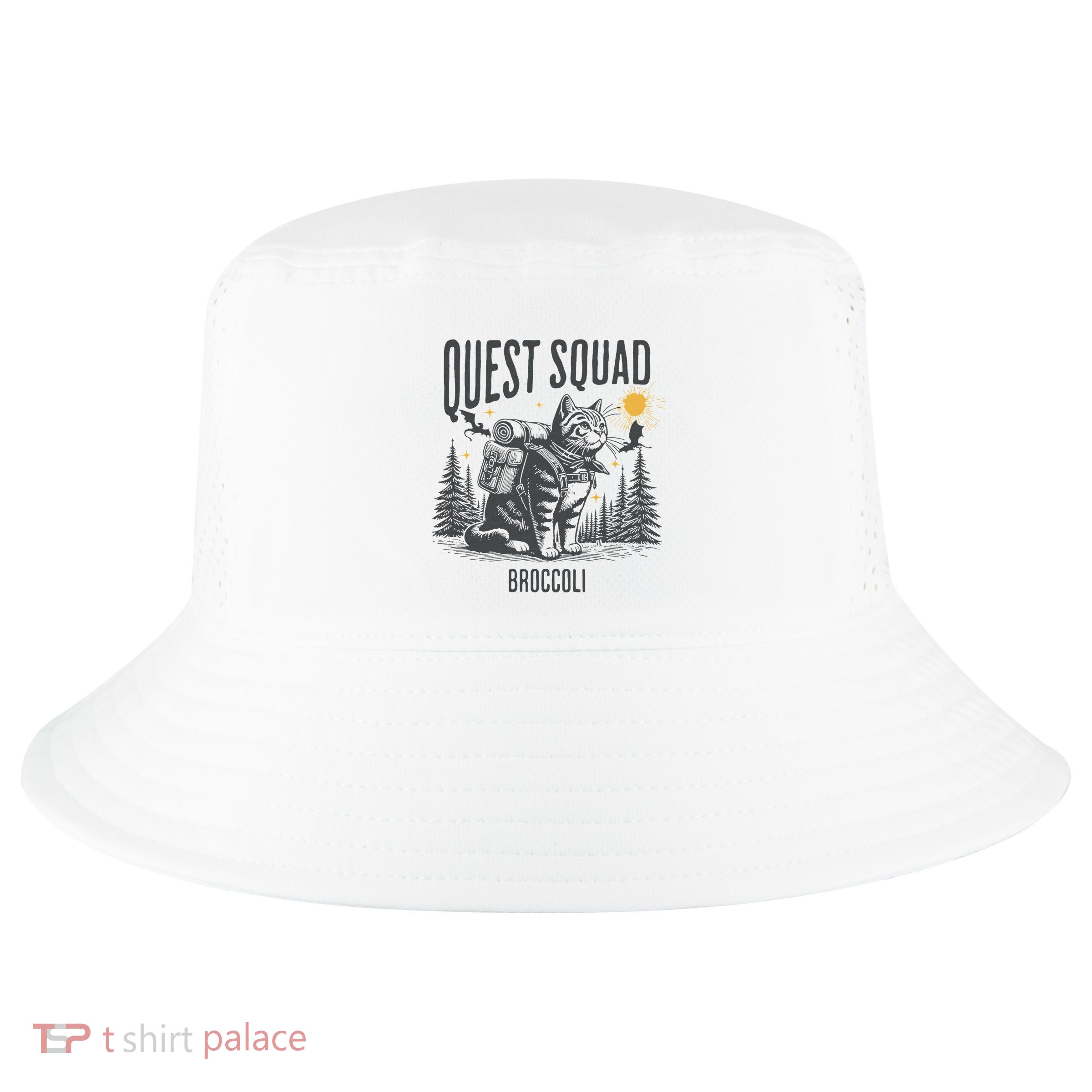 Quest Fantasy Squad Broccoli Funny Cat Cool Comfort Performance Bucket Hat