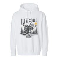 Quest Fantasy Squad Broccoli Funny Cat Garment-Dyed Fleece Hoodie