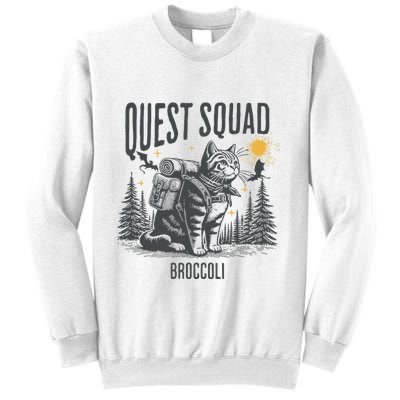 Quest Fantasy Squad Broccoli Funny Cat Sweatshirt