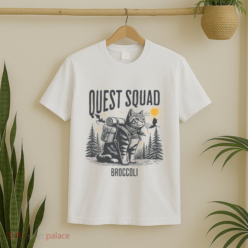 Quest Fantasy Squad Broccoli Funny Cat T-Shirt