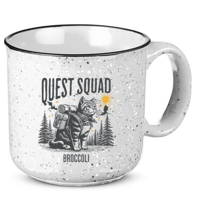 Quest Fantasy Squad Broccoli Funny Cat 15oz Campfire Ceramic Mug