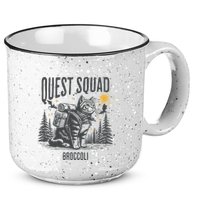 Quest Fantasy Squad Broccoli Funny Cat 15oz Campfire Ceramic Mug