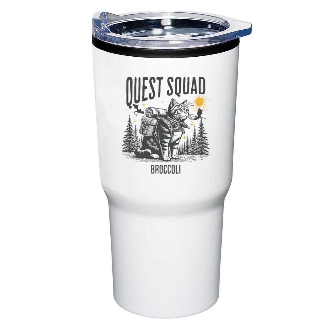 Quest Fantasy Squad Broccoli Funny Cat Tumbler