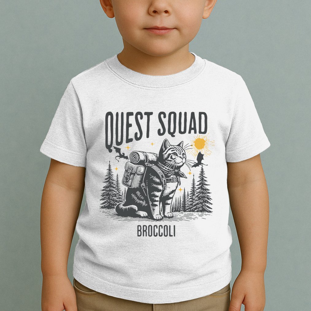 Quest Fantasy Squad Broccoli Funny Cat Toddler T-Shirt