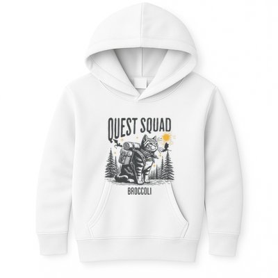 Quest Fantasy Squad Broccoli Funny Cat Kids Hoodie