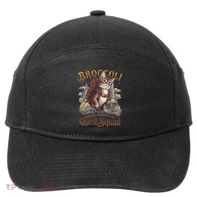 Quest Fantasy Squad Broccoli Funny Cat Fantasy Book Bookish 7-Panel Snapback Hat
