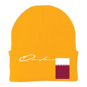 Qatar Flag Signature Patriotic Pole Cool Gift Knit Cap Winter Beanie