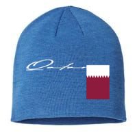 Qatar Flag Signature Patriotic Pole Cool Gift Sustainable Beanie