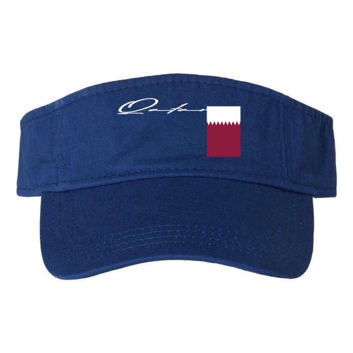 Qatar Flag Signature Patriotic Pole Cool Gift Valucap Bio-Washed Visor