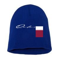 Qatar Flag Signature Patriotic Pole Cool Gift Short Acrylic Beanie